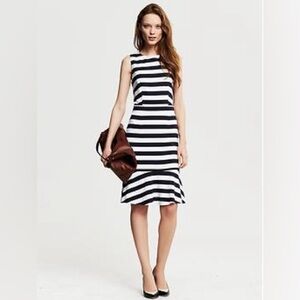 Banana Republic Striped Fit & Flare Dress Size 6 NWT